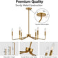 Brushed Brass Six Light Ceiling Mounted Chandelier Fixture