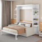 Queen Murphy Bed With White Supreme Ultra Comfort Sofa