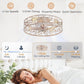 Contemporary 23 Inch White Gold Caged Ceiling Fan
