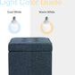 Navy Textured Square Tufted Storage Ottoman Compact