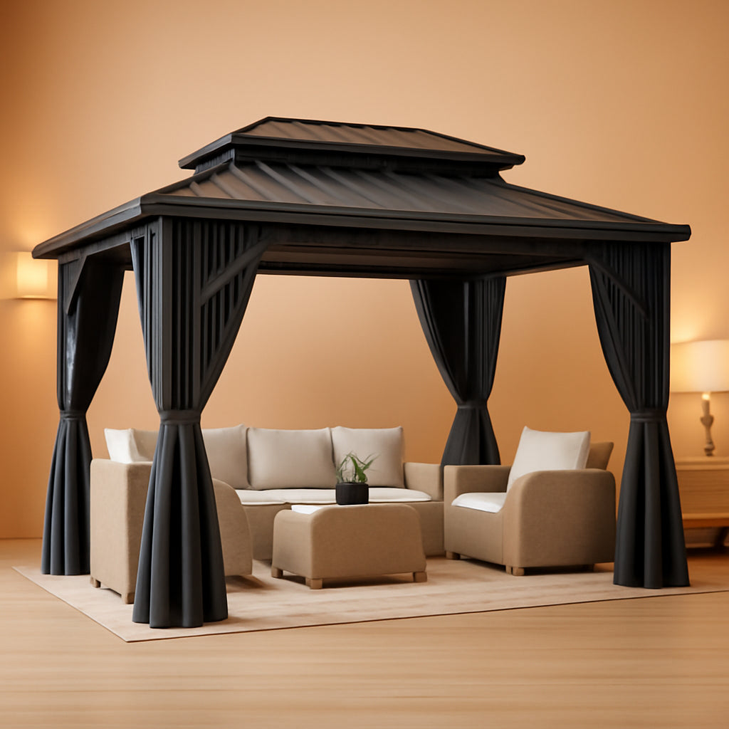 18x12 Ft WeatherResistant Aluminum Gazebo Netting Curtains