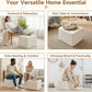 Cream Square Luxurious Upholstered Foam Pouf Ottoman