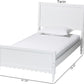 White Rubberwood Twin Platform Bed With Scalloped Edges
