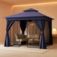 10x10 NavyBlue Patio Gazebo Weather Resistant Netting
