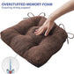 Tufted Memory Foam Dining Chair Cushions Set Of 4 Brown