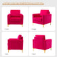 Fuchsia Velvet Upholstered Armchair With Gold Legs