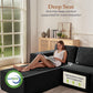 106Inch Black Convertible Corduroy Modular Sectional Sofa