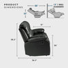 Humphreys Double Reclining Loveseat Black Faux Leather