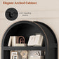 Modern Arched Black Bookcase With Adjustable Shelves