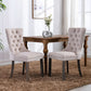 Velvet Dining Chairs Set Of 4 Beige With Ring Pull Trim