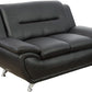 Leather Sofa and Loveseat Set for Living Room Black Leather Furniture