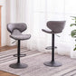 Weathered Gray Upholstery Adjustable Swivel Barstools Set