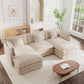 Modular Sectional Sofa Light Coffee Deluxe Configuration