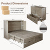 Grey Queen Murphy Cabinet Bed With Generous Storage