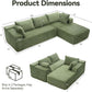 106 Inch Emerald Corduroy Luxurious Sectional Sofa