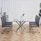 Grey Faux Leather High Back Dining Chairs Set Of 4