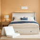 Full Murphy Bed Cabinet Distressed White Storage Solution-0
