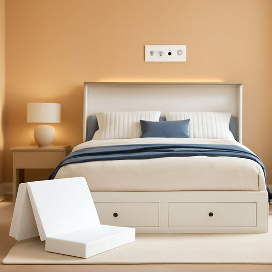 Full Murphy Bed Cabinet Distressed White Storage Solution-0