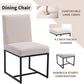 Cream Linen Upholstered Dining Chairs Midcentury Modern-3