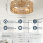 Bohemian Luminous Caged Ceiling Flush Mounted Fans