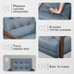Blue Premium Genuine Leather Tufted Upholstered Chair