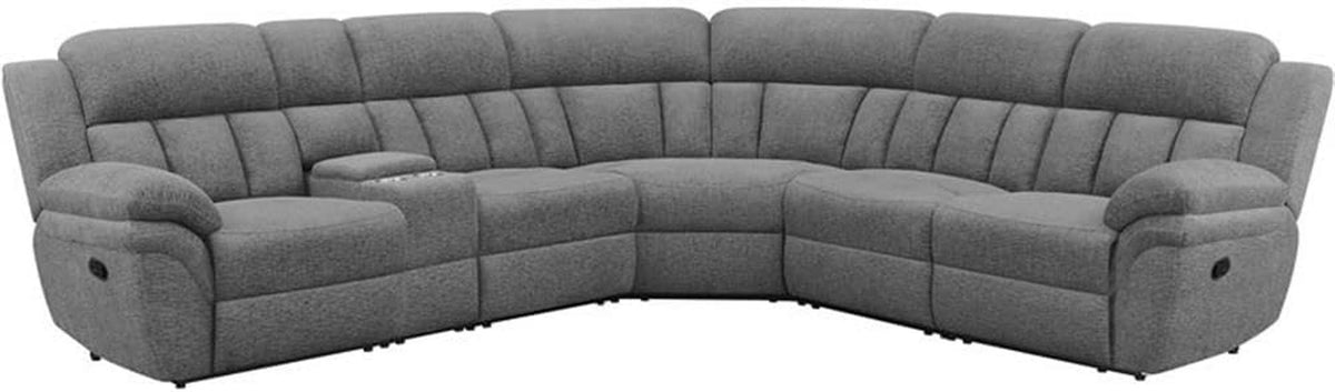 Bahrain 6 Piece Charcoal Motion Sectional Sofa Living Room
