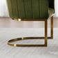 Velvet Green Upholstered Dining Chairs Armrests Set