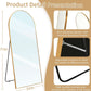 Arched Full Length Mirror 71x32 Inches Gold Aluminum Floor
