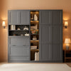 Twin Size Charcoalgray Murphy Cabinet Bed Wardrobe-0