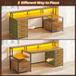 66 Inch Home Office Desk Rustic Brown Durable Construction