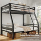 Reinforced Structural Industrial Steel Black Bunk Bed