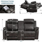 Zero Gravity Power Reclining Loveseat Console Charcoal