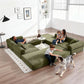 Olive Green Corduroy Premium Modular Sleeper SofaBed