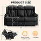 Black Manual Reclining Loveseat With Console Controls