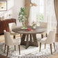 47 Inch Round Farmhouse Dining Table Grey For Four
