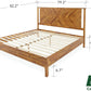 King Bed Frame Headboard Rustic Golden Brown Durable Gloss