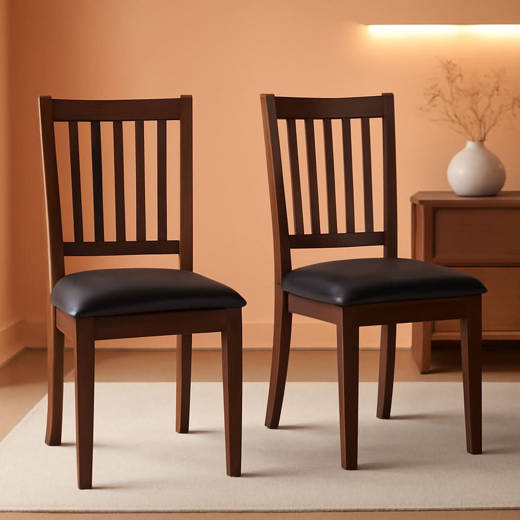 Espresso Slat Back Dining Chairs Set Of 2 For Dining Room