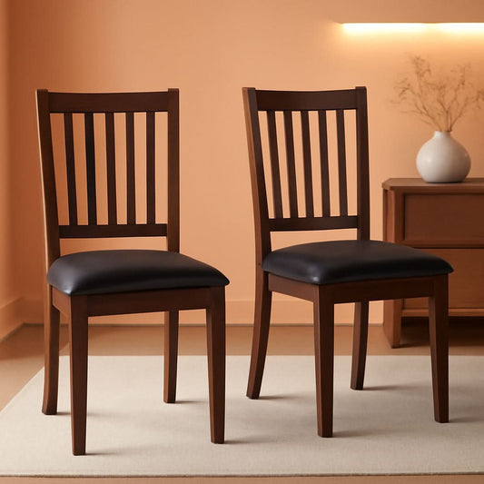 Espresso Slat Back Dining Chairs Set Of 2 For Dining Room