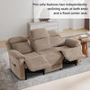 Power Reclining Khaki Sofa For Modern Living Room Spaces