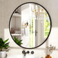 24 Inch Matte Black Round Wall Mirror For Bathroom Vanity And Living Room Decor-2