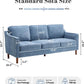 80 Inches Brilliant SkyBlue Chenille Sofa Reinforced-1