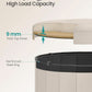 Round Folding Storage Ottoman Cappuccino Beige Velvet