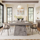 Grey Double Pedestal Rectangular Dining Table Wooden