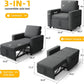 SlateGray Convertible Sleeper Sofa Bed With Armrests