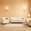 Three Piece Velvet Chesterfield Living Room Sofa Set Beige With Club Chair And Loveseat-0