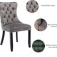 Grey Velvet Tufted Dining Chairs 4 Pack With Nailhead Trim