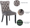 Grey Velvet Tufted Dining Chairs 4 Pack With Nailhead Trim