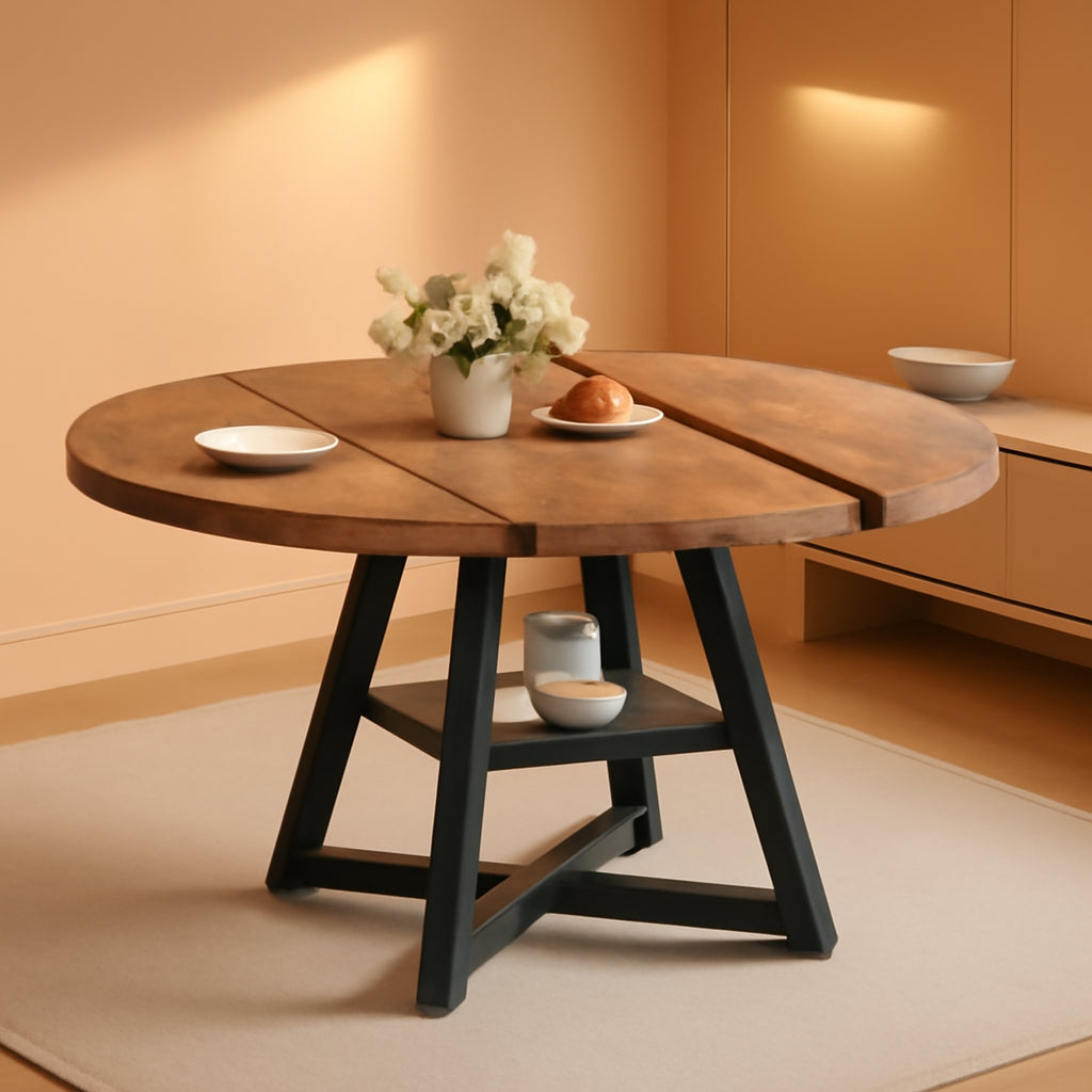 Expandable Dining Table With Removable Leaf Storage