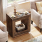 Rustic Wood End Table With Industrial Strength Storage