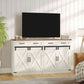 White Brown Farmhouse Buffet Cabinet Adjustable Shelves-3